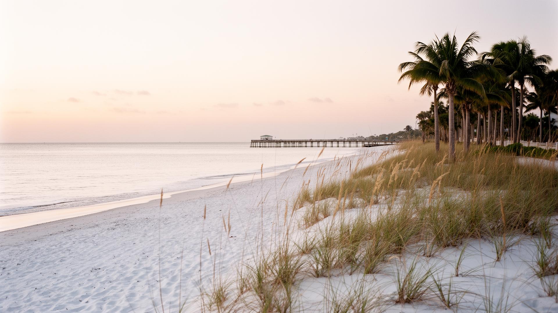 Naples, Florida coastline at golden hour